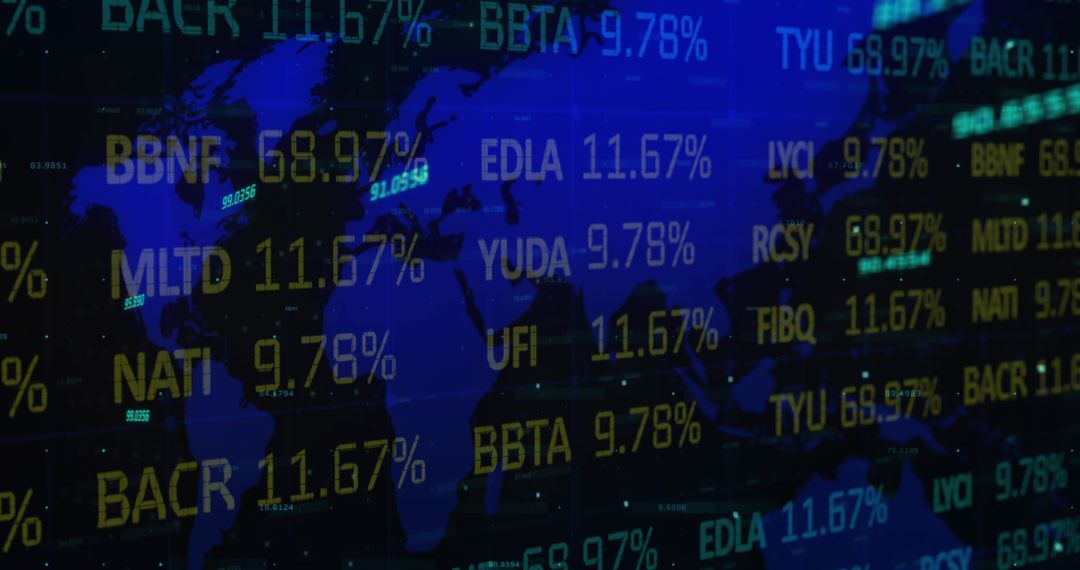 Global Financial Data Visualization with Digital Overlay