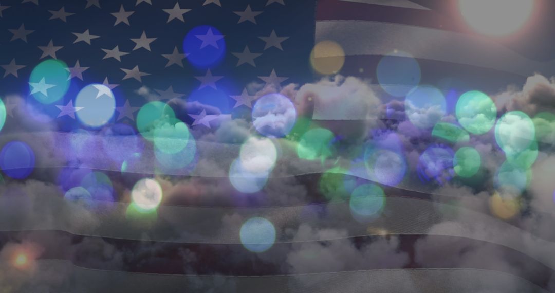 Abstract American Flag with Bokeh Light Effect