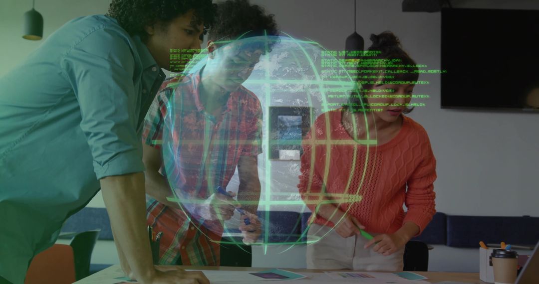 Group Collaboration with Digital Hologram in Modern Office