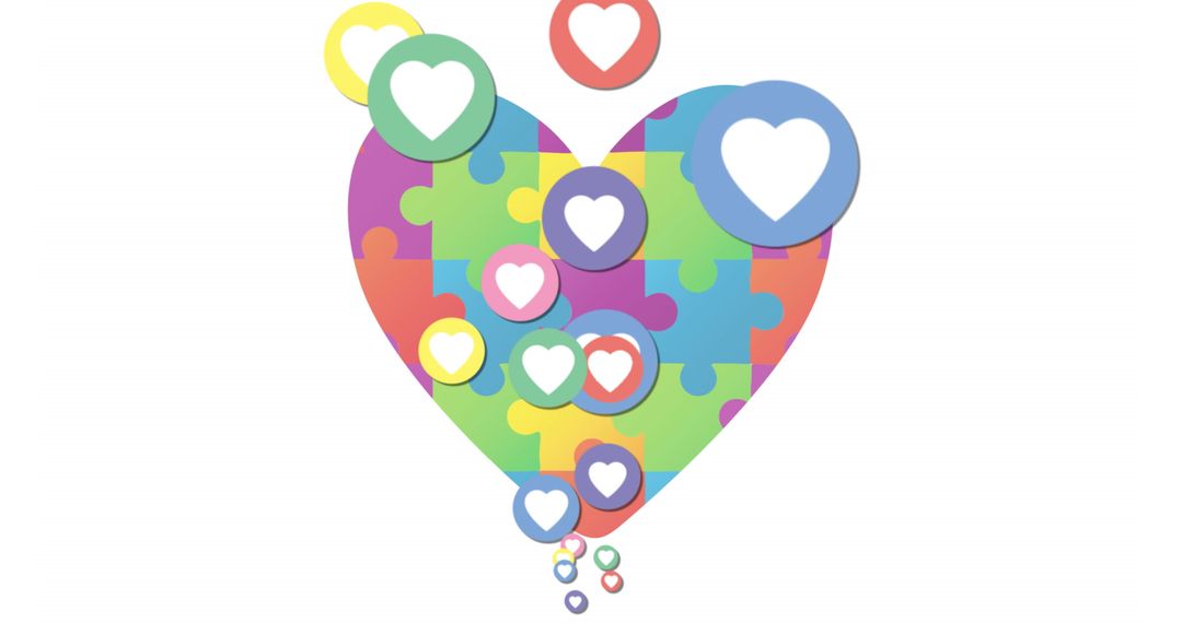 Heart Jigsaw Puzzle Design for Autism Awareness