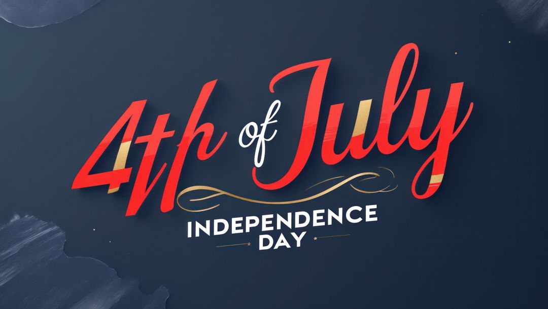 Patriotic Independence Day Script on Navy Background