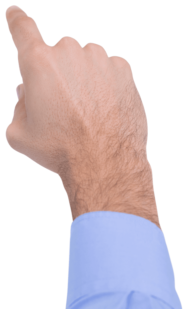 Transparent Businessman Hand Pointing Upwards
