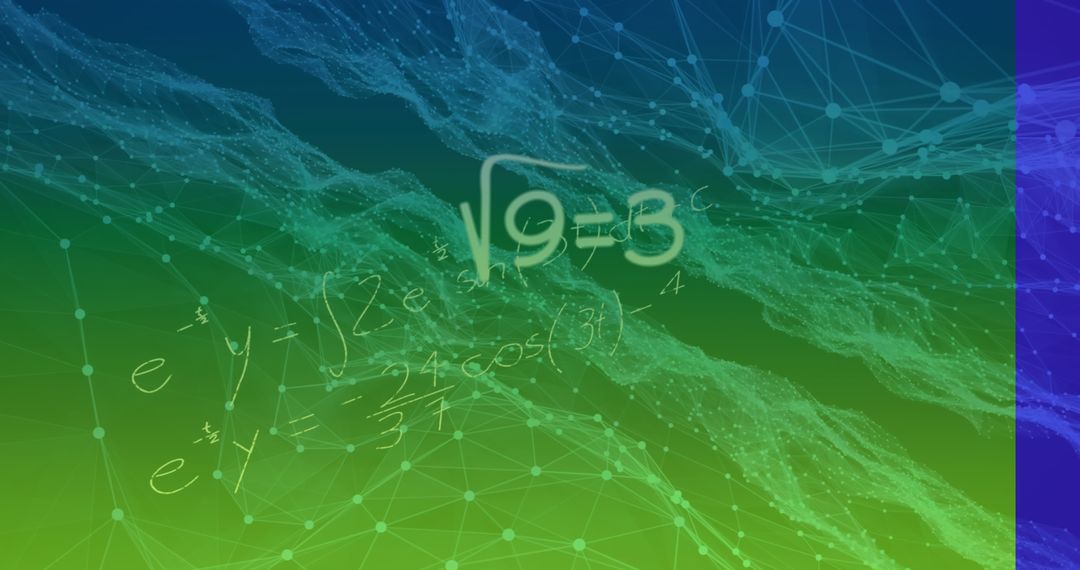 Digital Connections with Mathematical Equations on Gradient Background