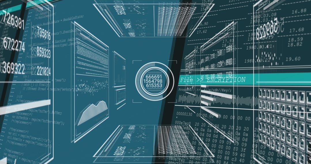 Digital Data Stream with Graphs and Encryption Overlay - Free Images, Stock Photos and Pictures on Pikwizard.com