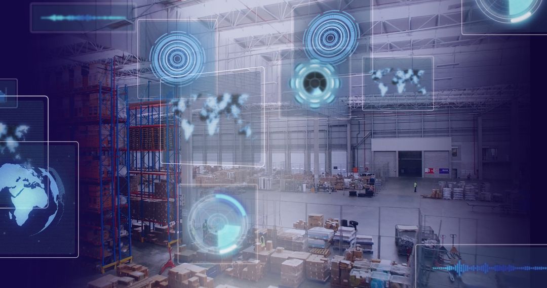 Digital Overlay of Global Connections in Modern Warehouse