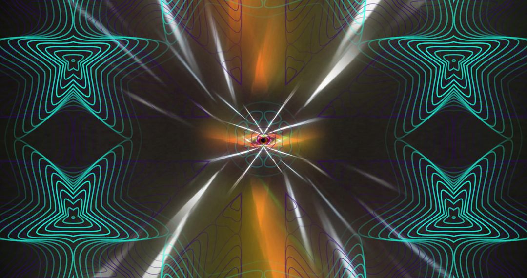 Futuristic Symmetrical Mandala with Multicolored Patterns