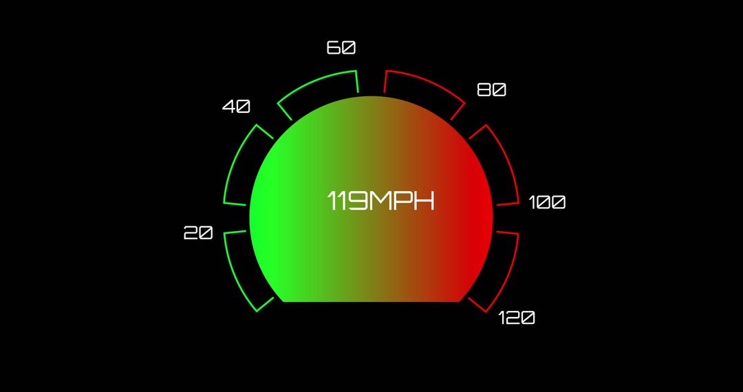 Digital Car Speedometer Display with Gradient Speed Levels - Free Images, Stock Photos and Pictures on Pikwizard.com