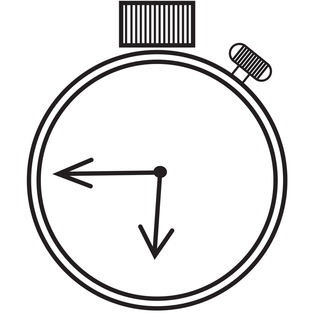 Transparent Timer Icon Illustration with Black Design
