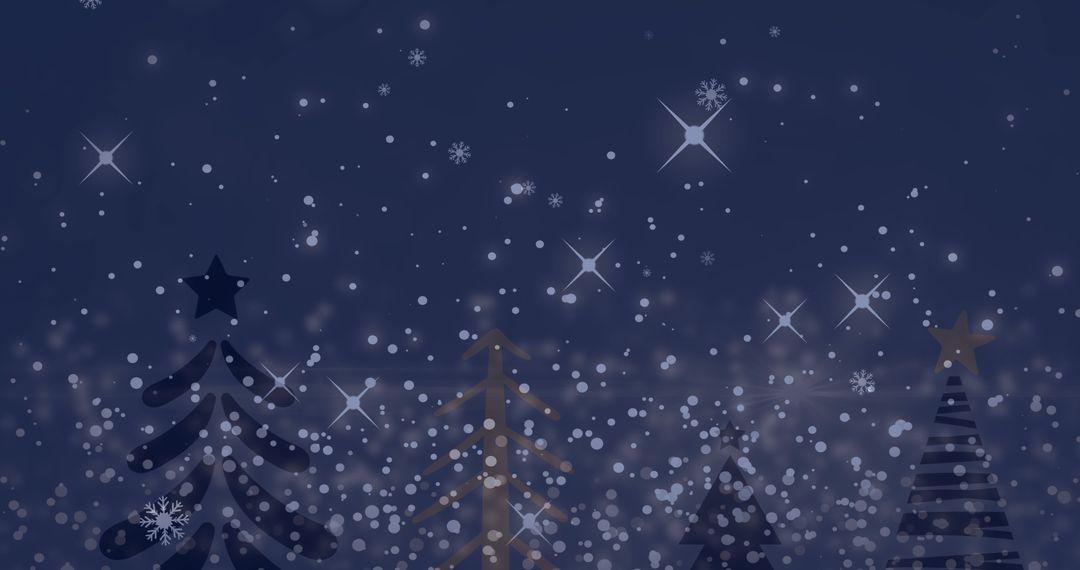 Snowfall Over Christmas Trees in Tranquil Winter Scenery