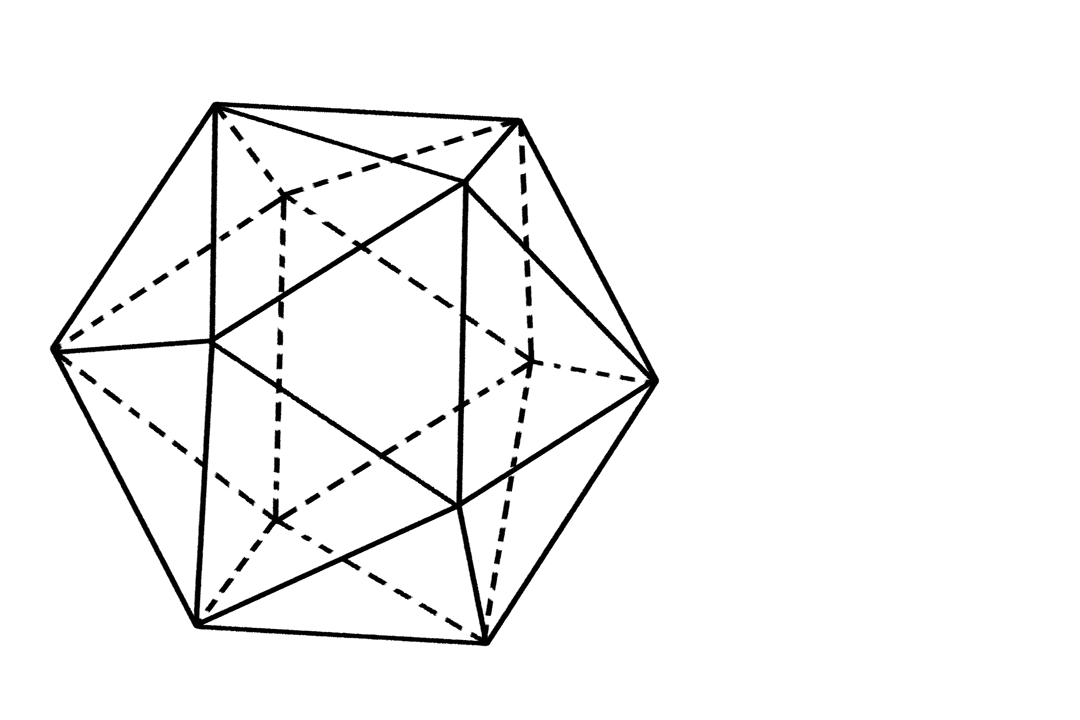 3D Transparent Hexagon Geometric Shape