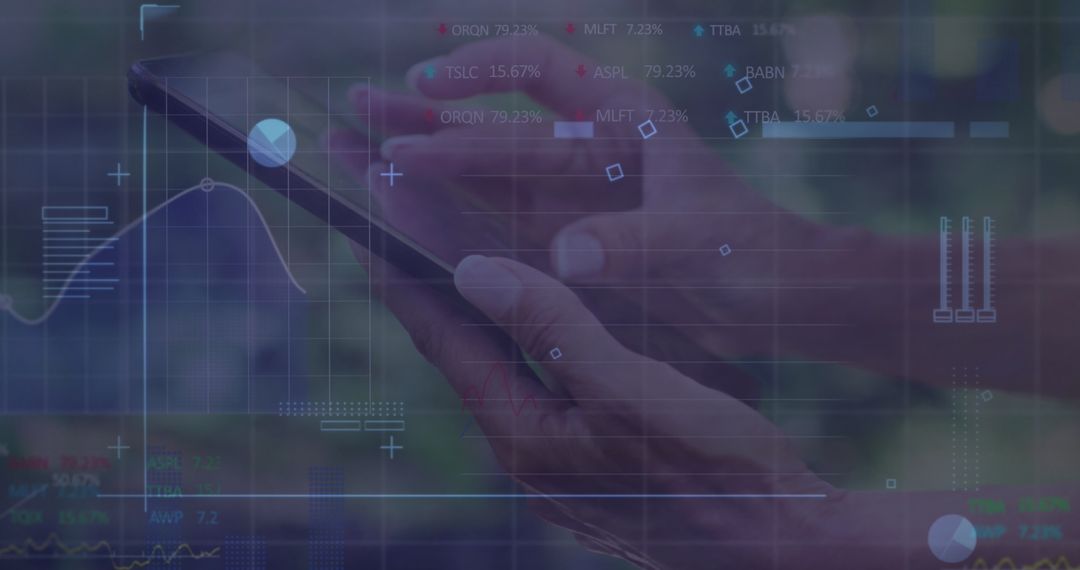 Digital Finance Concept with Smartphone and Data Overlay