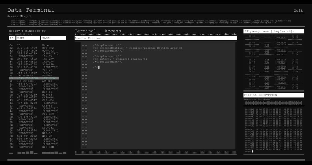 Digital Data Processing Terminal Screen with Code and Commands - Free Images, Stock Photos and Pictures on Pikwizard.com
