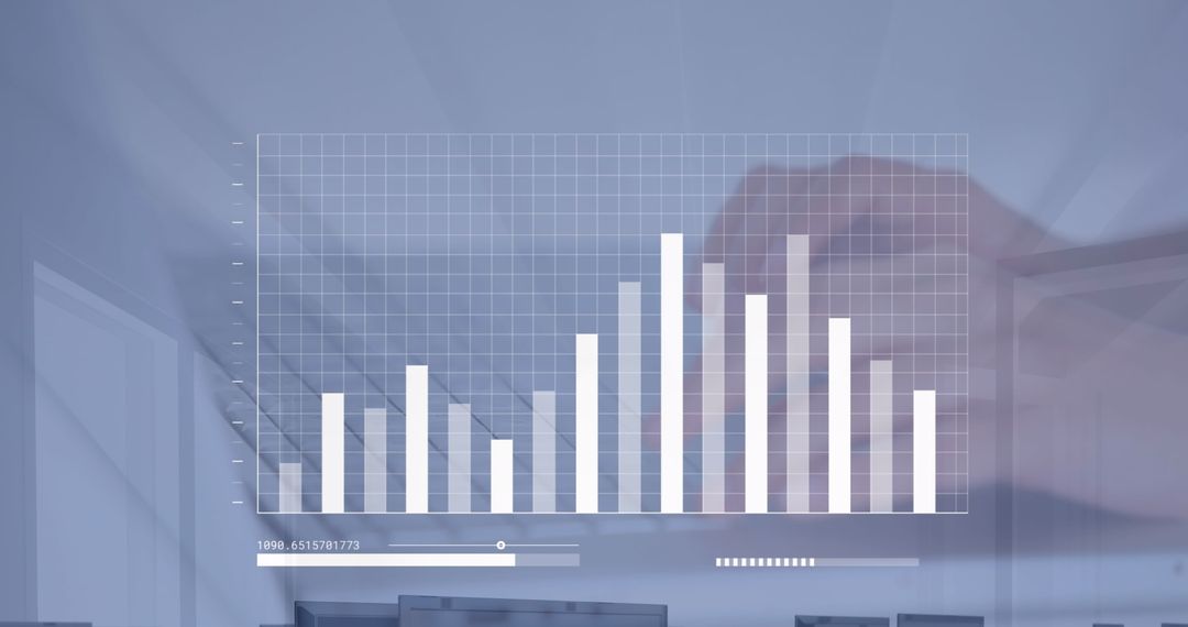 Business data analysis with digital interface and charts