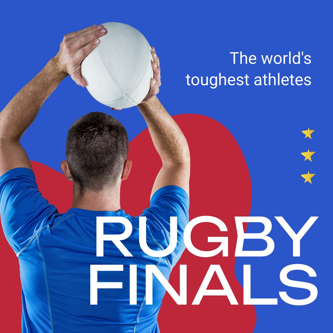 Rugby Finals Promotion with Rugby Player and Text Overlay