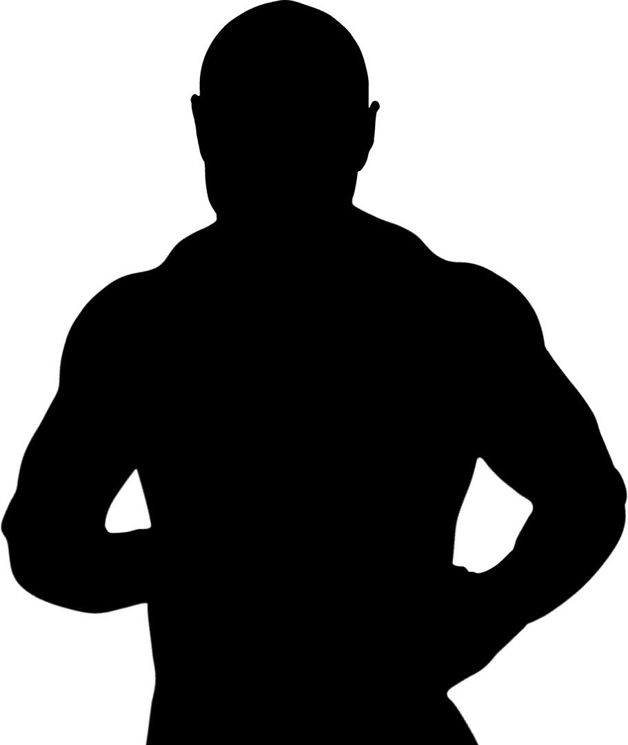 Transparent Silhouette of Male Runner on Transparent Background