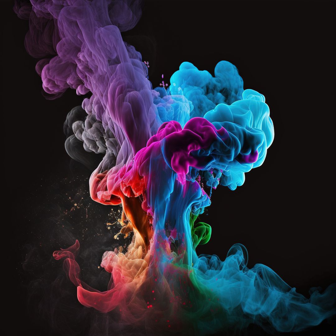 Colourful smoke on black background, created using generative ai technology - Free Images, Stock Photos and Pictures on Pikwizard.com
