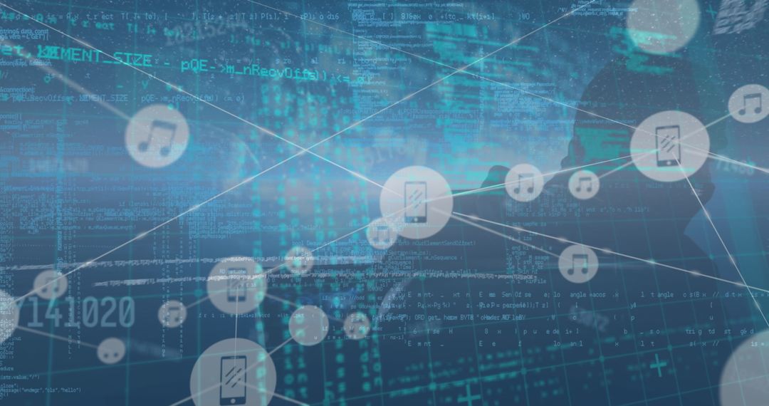 Digital Data Network with Technological Connections Overlay