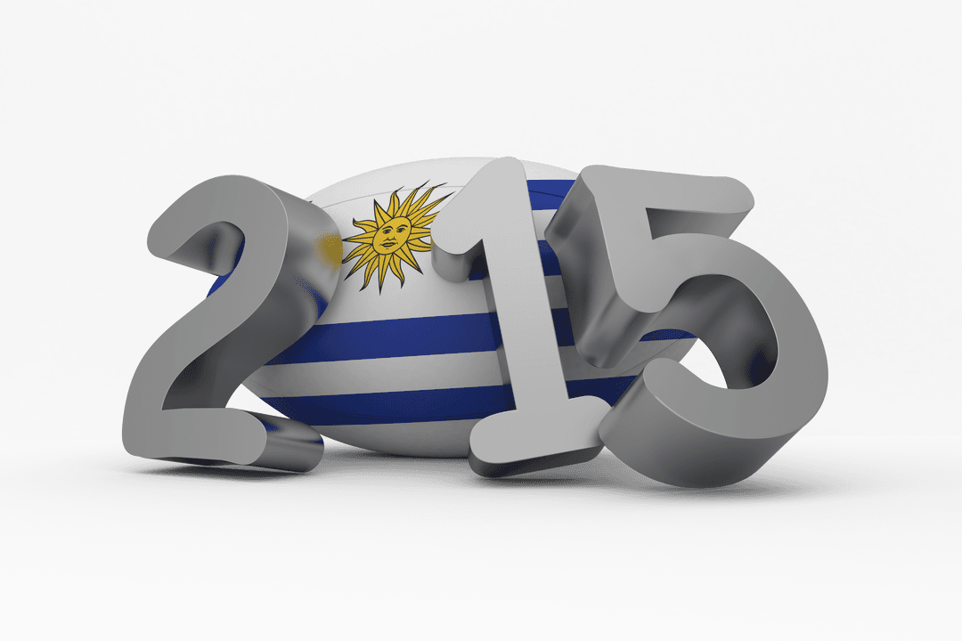 Transparent 2015 design with Uruguay flag decoration