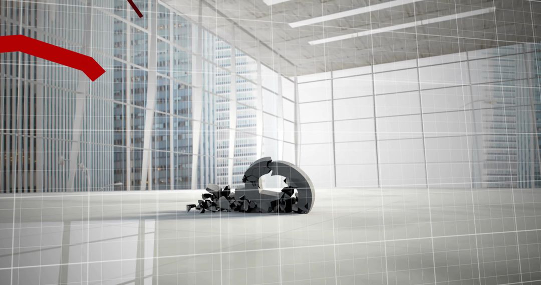 Broken Pound Symbol amid Digital Financial Data Interface