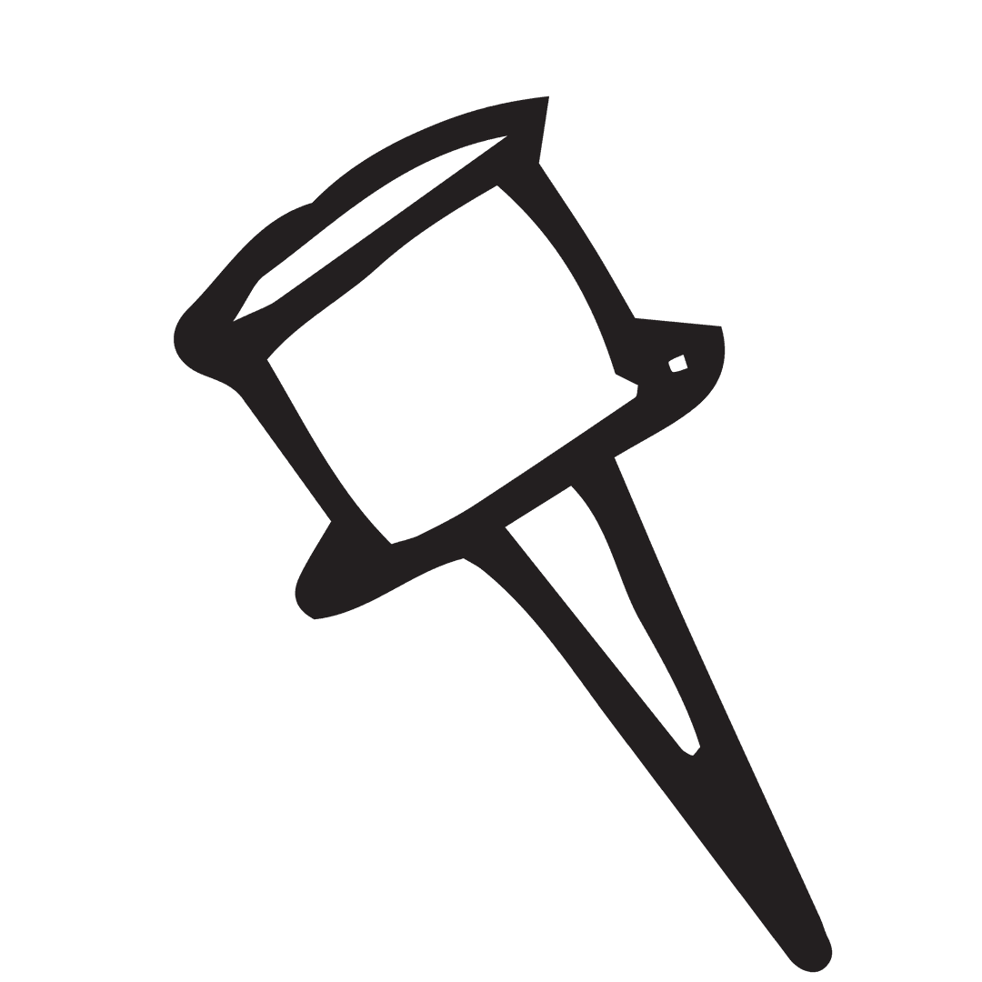 Transparent Hand-Drawn Thumbtack Icon Simple Design