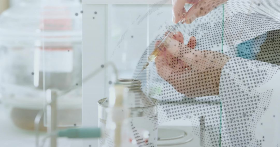 Scientist Pipetting Precision in High-Tech Laboratory