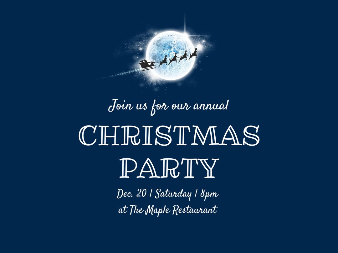 Magical Christmas Party Invitation with Santa Sleigh