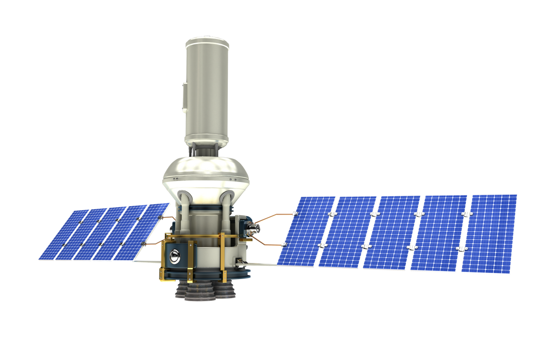 High Tech 3D Transparent Satellite with Solar Panels - Download Free Stock Images Pikwizard.com