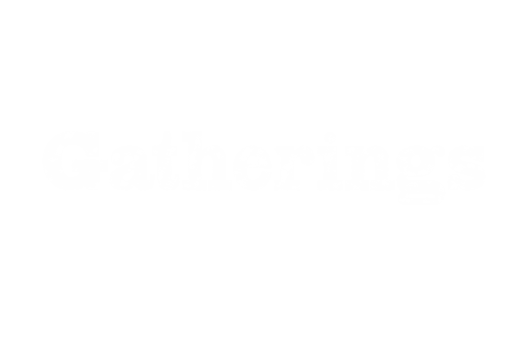 Transparent White Gatherings Text on Clear Background