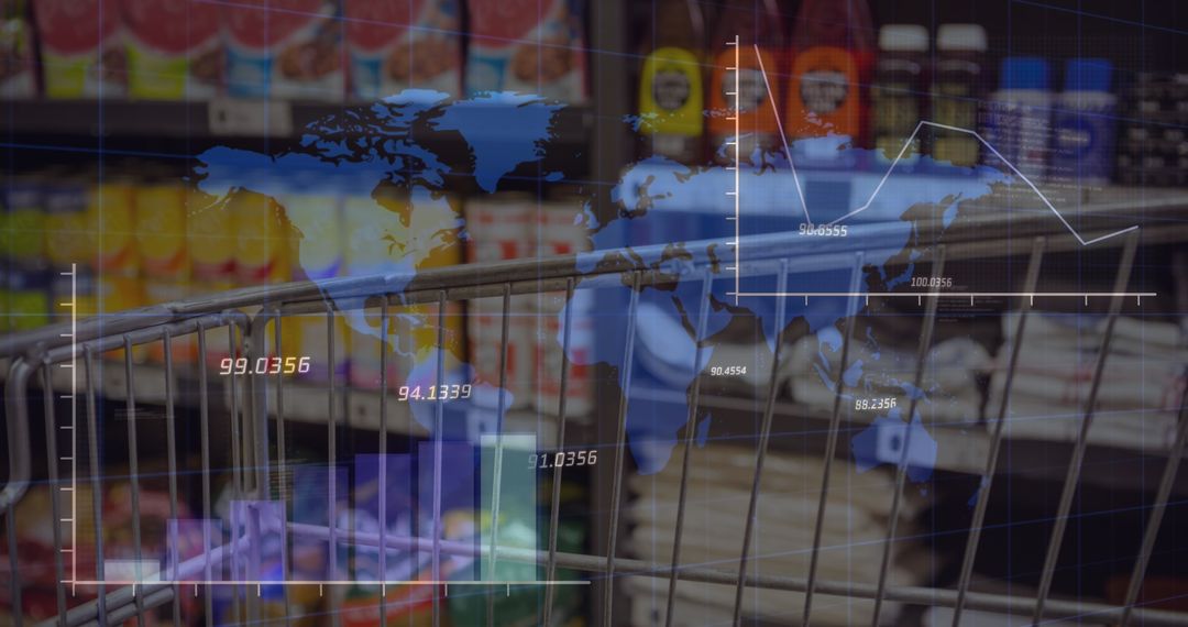 Global Financial Data Visualization with Shopping Cart and World Map