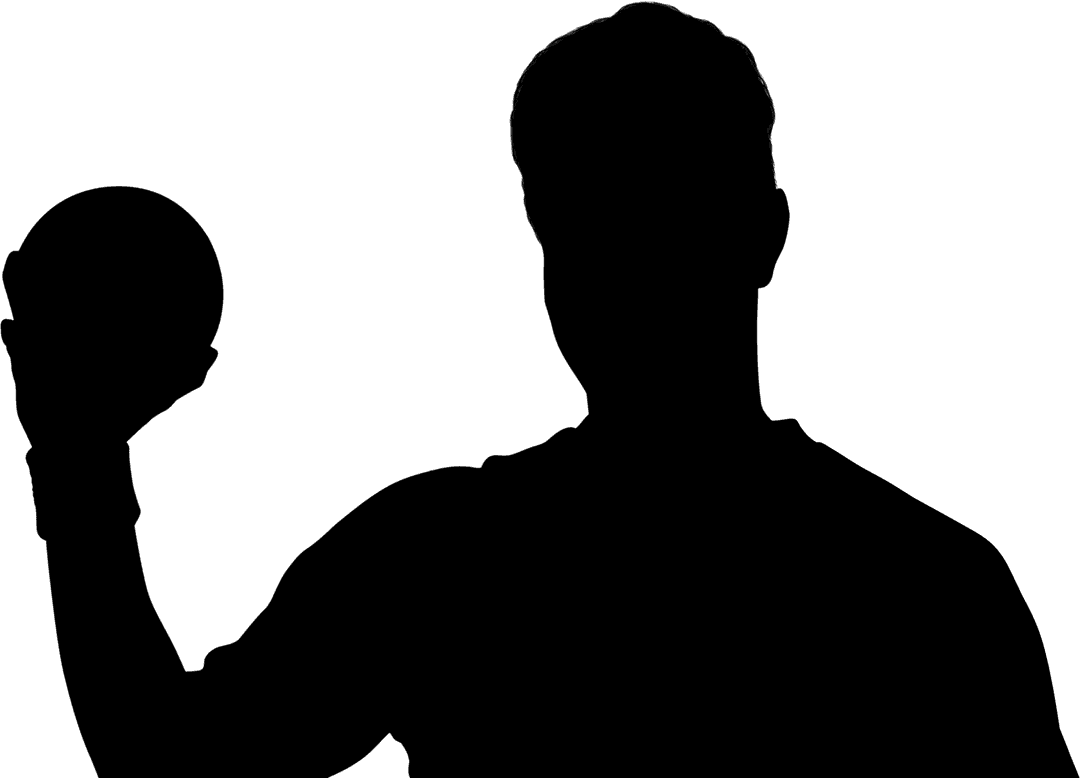 Transparent Silhouette of Male Handball Player in Action Pose