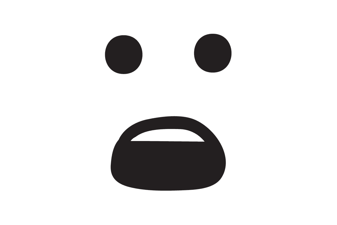 Scared Face Transparent Vector Emotional Illustration