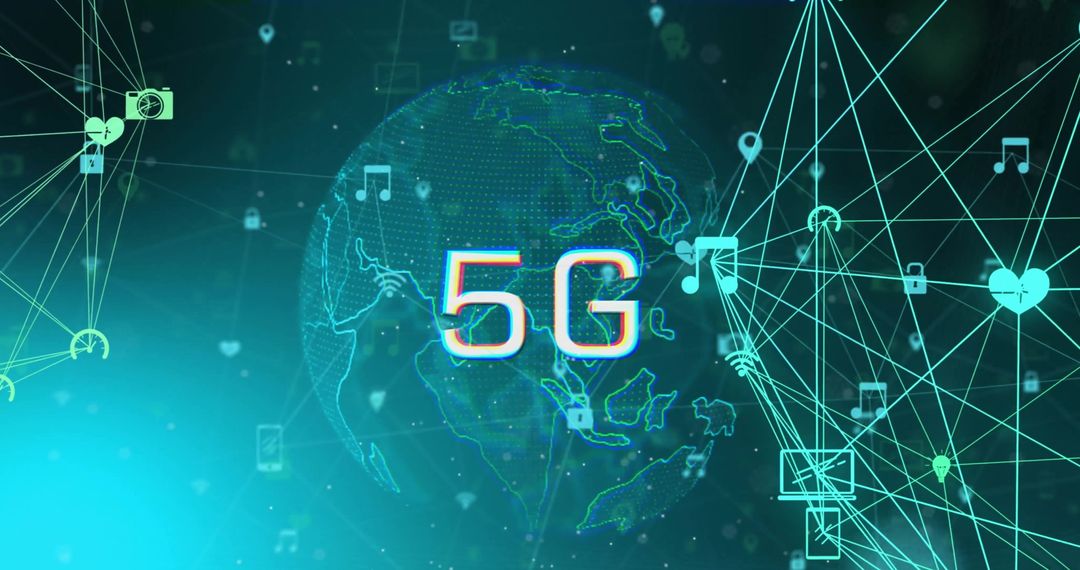 Digital Network Globe with 5G Technology Illustration