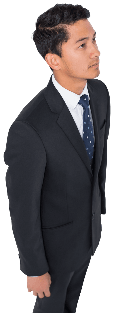Biracial Businessman in Formal Suit with Transparent Background