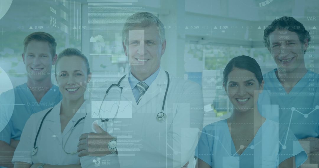 Confident Healthcare Team Analyzing Medical Data