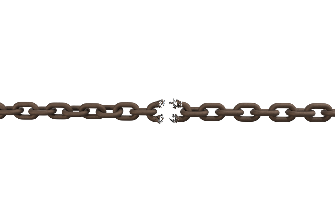 3D Broken Metal Chain on Transparent Background - Download Free Stock Images Pikwizard.com