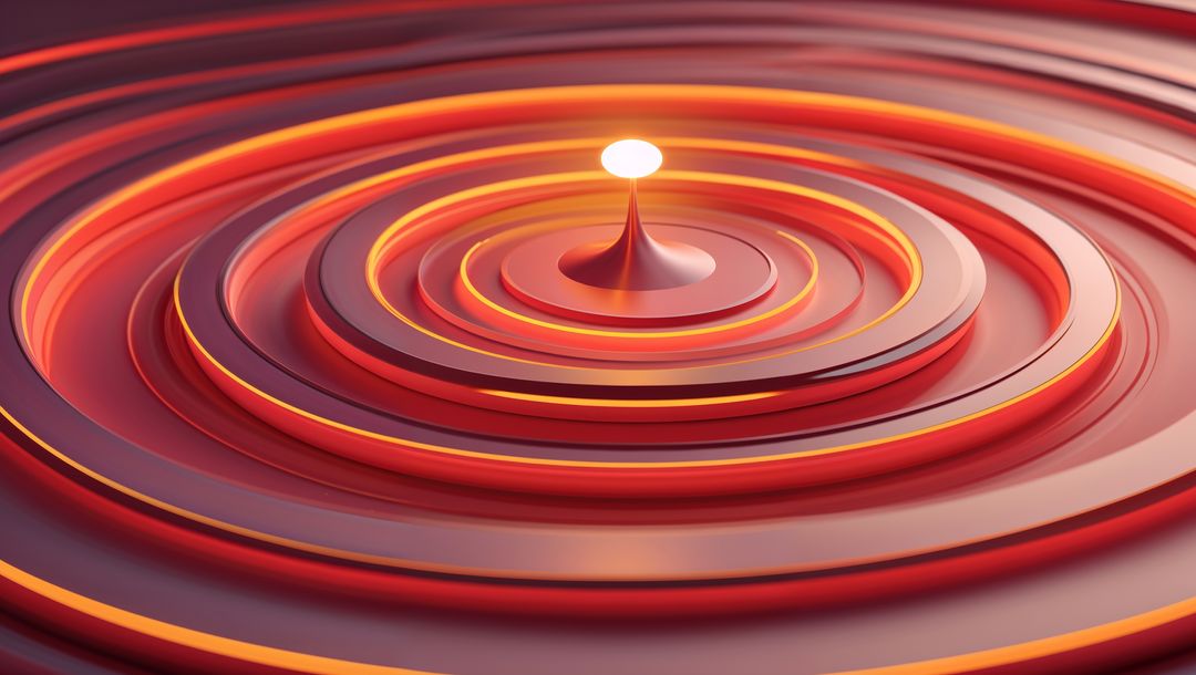 Futuristic Abstract Design with Glowing Conical Peak