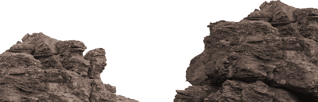 Realistic Rocky Cliff Illustration on Transparent Background