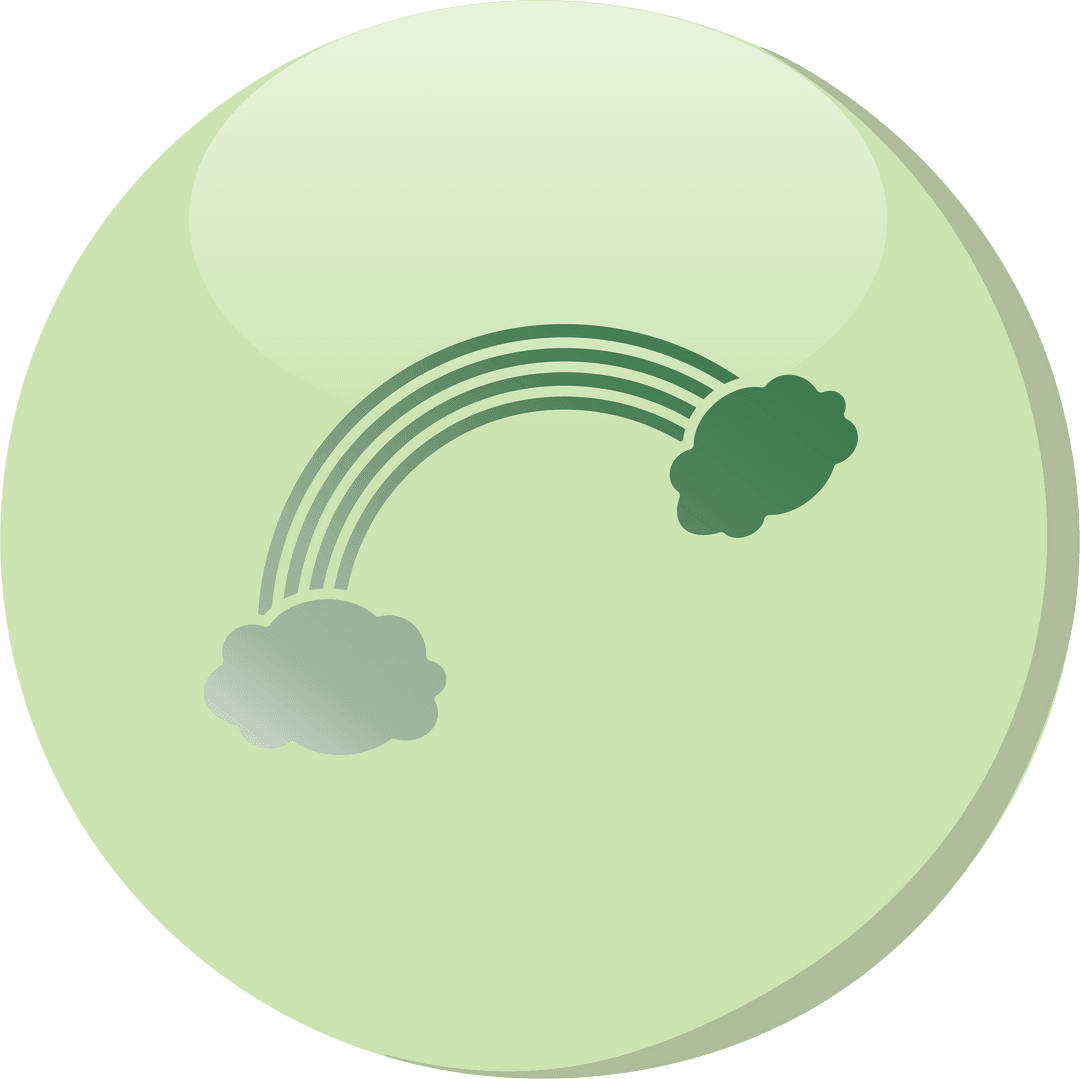 Minimalistic Cloud Symbol in Green Circle Transparent Style
