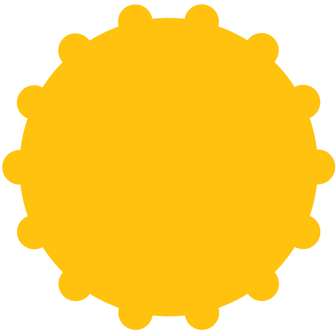 Yellow Circle with Text Space on Transparent Background
