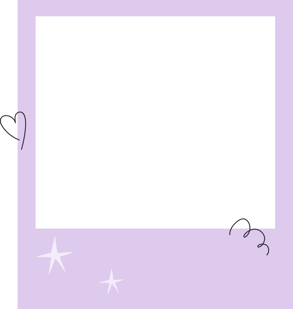 Transparent Purple Frame with Doodle Heart and Star
