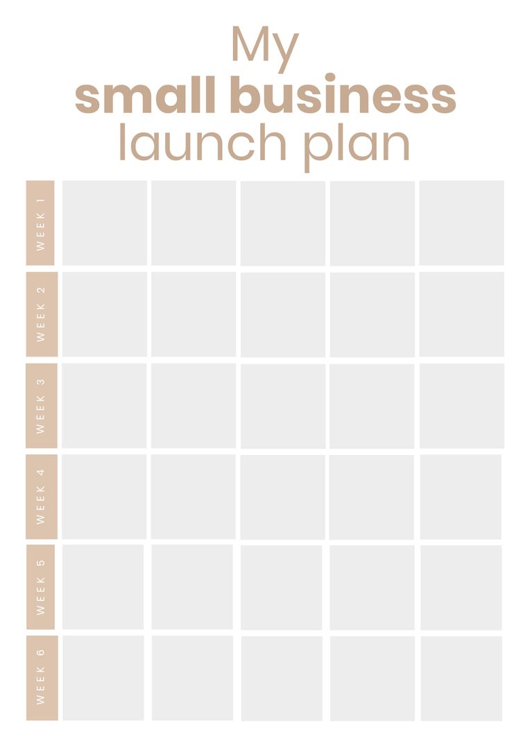 Blank Template for Small Business Launch Plan - Download Free Stock Templates Pikwizard.com