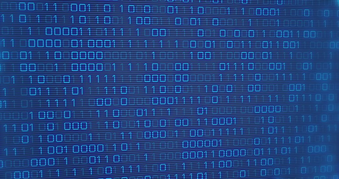 Binary Code Data Processing on Blue Background - Free Images, Stock Photos and Pictures on Pikwizard.com