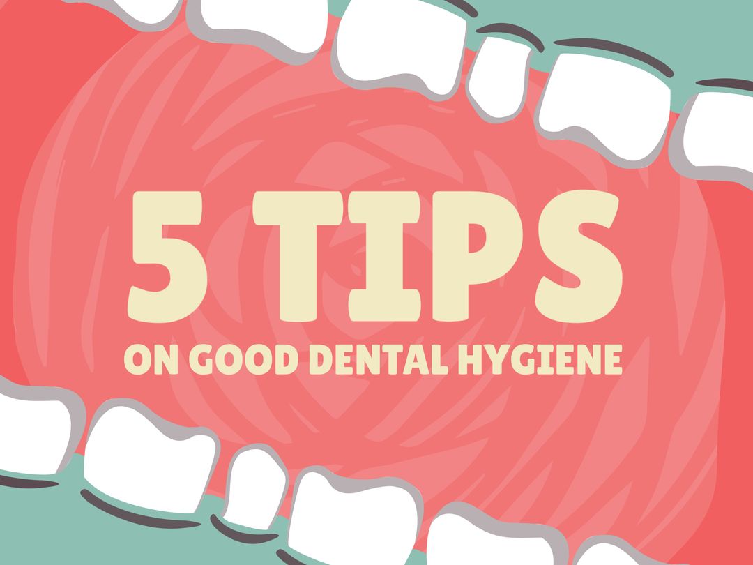 Creative Dental Hygiene Tips Illustration with Teeth Border
