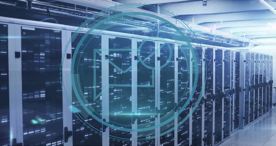 Cybersecurity Visualization Over Digital Server Room