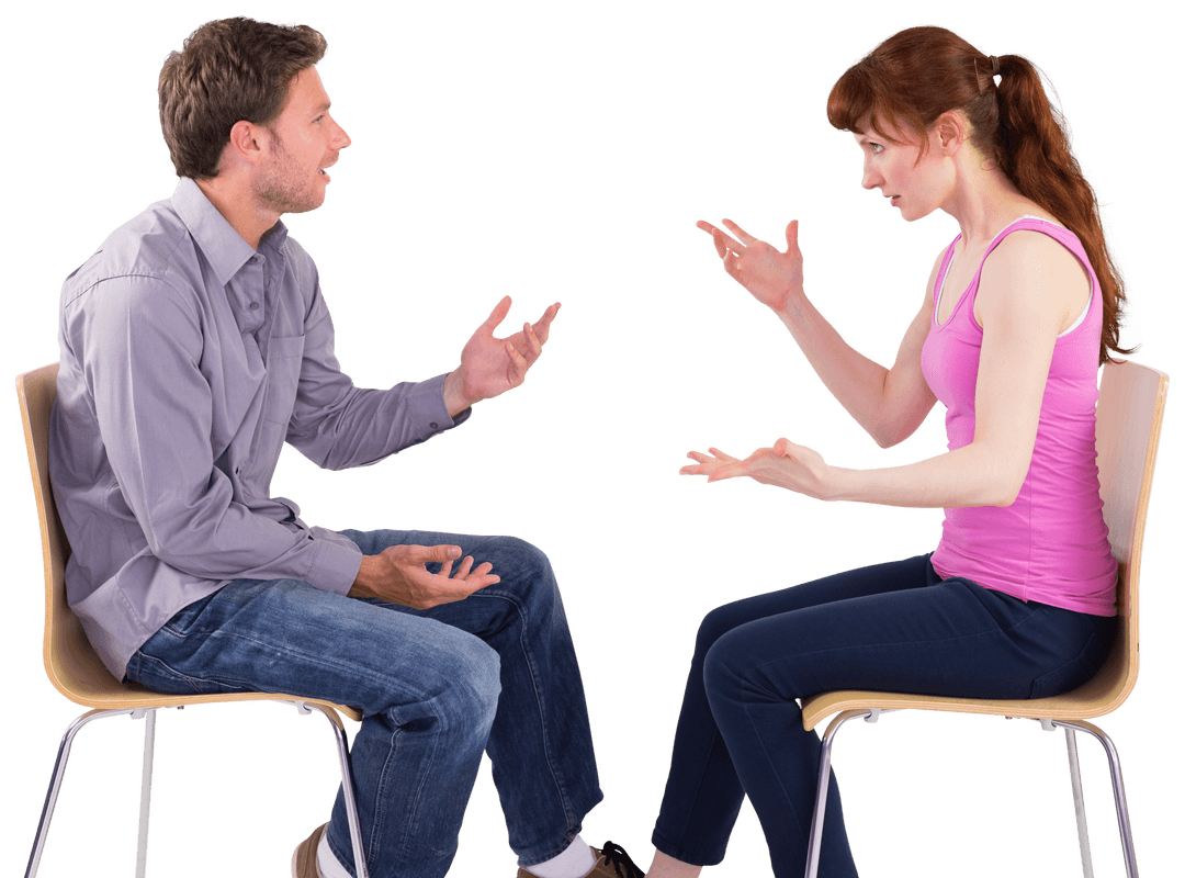 Transparent Couple in Heated Discussion Getting Expressive