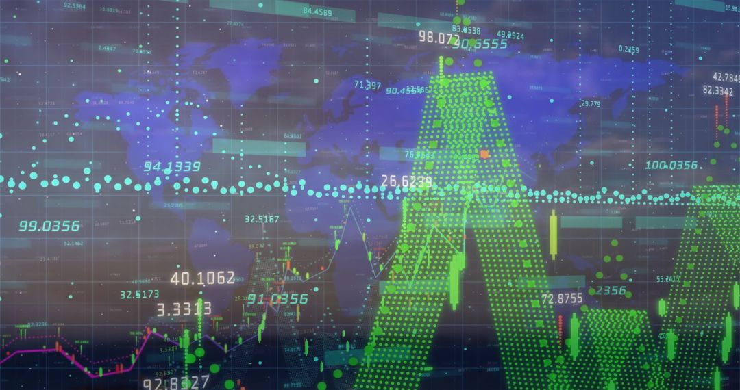 Global Business Data Visualization with Cityscape and World Map
