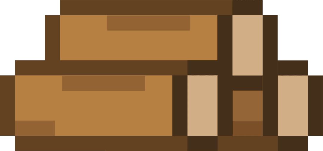 Stacked Cardboard Boxes in Pixel Art on Transparent Background