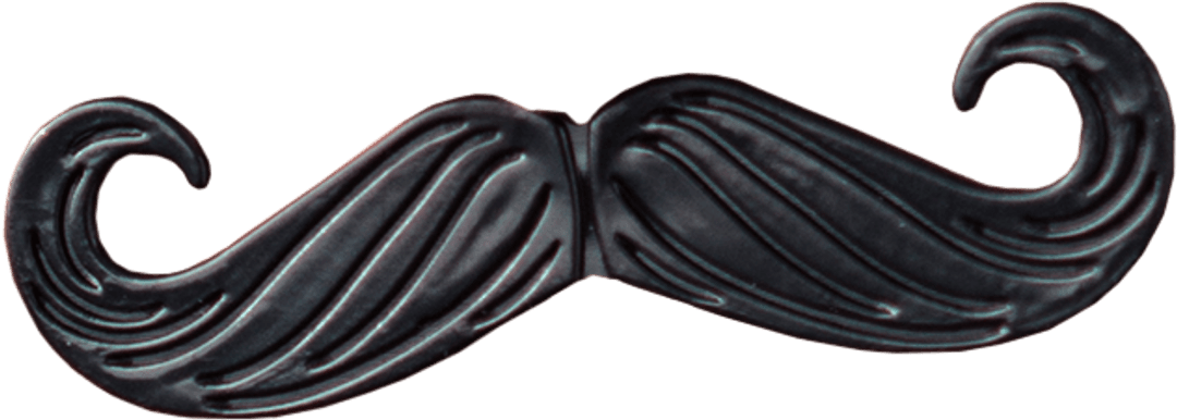 Classic Black Mustache Stencil on Transparent Background