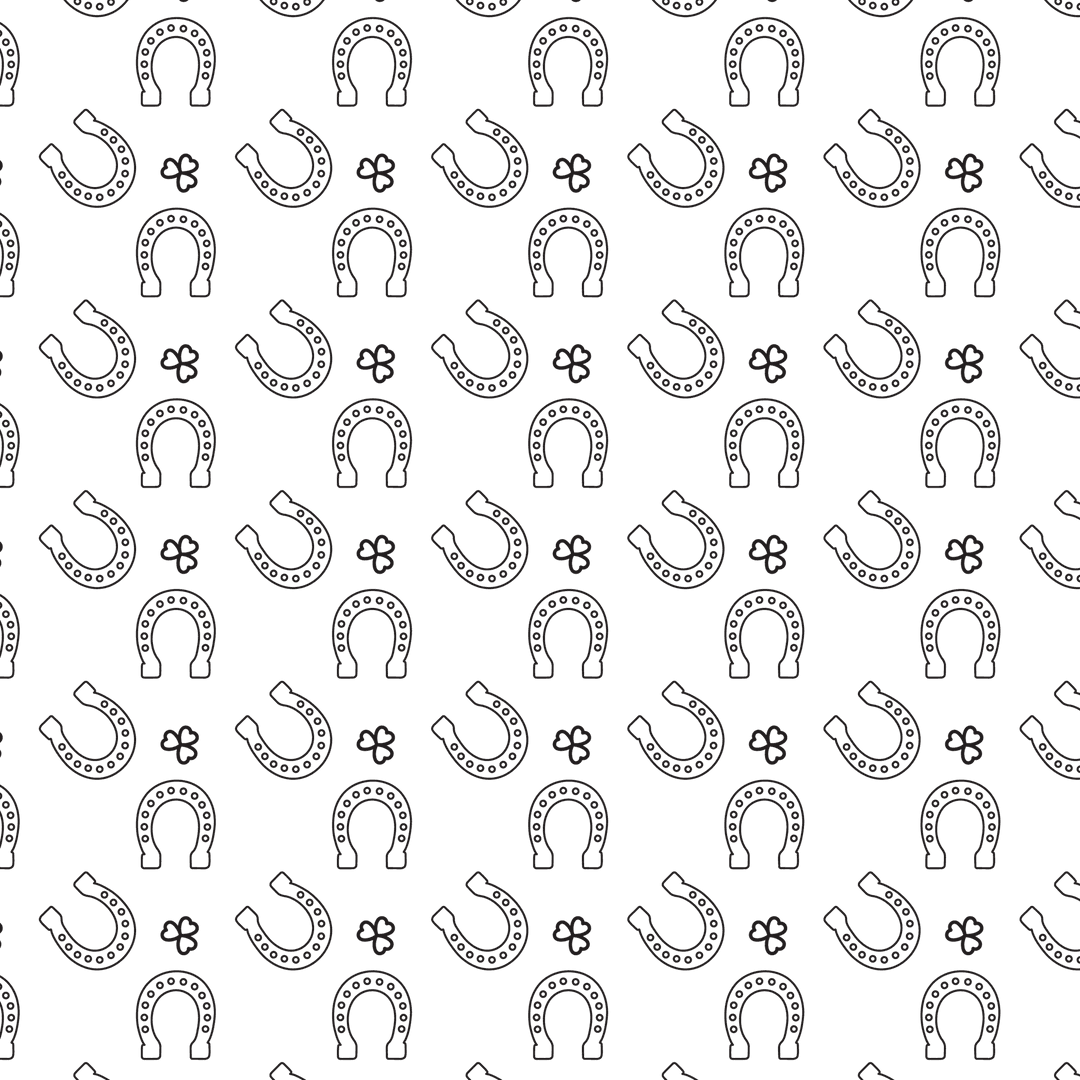Transparent Clover and Horseshoe Pattern for St. Patrick's Day