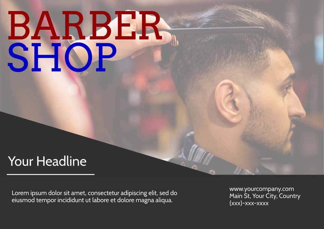 Professional Barber Shop Haircut Promotion Banner - Download Free Stock Templates Pikwizard.com